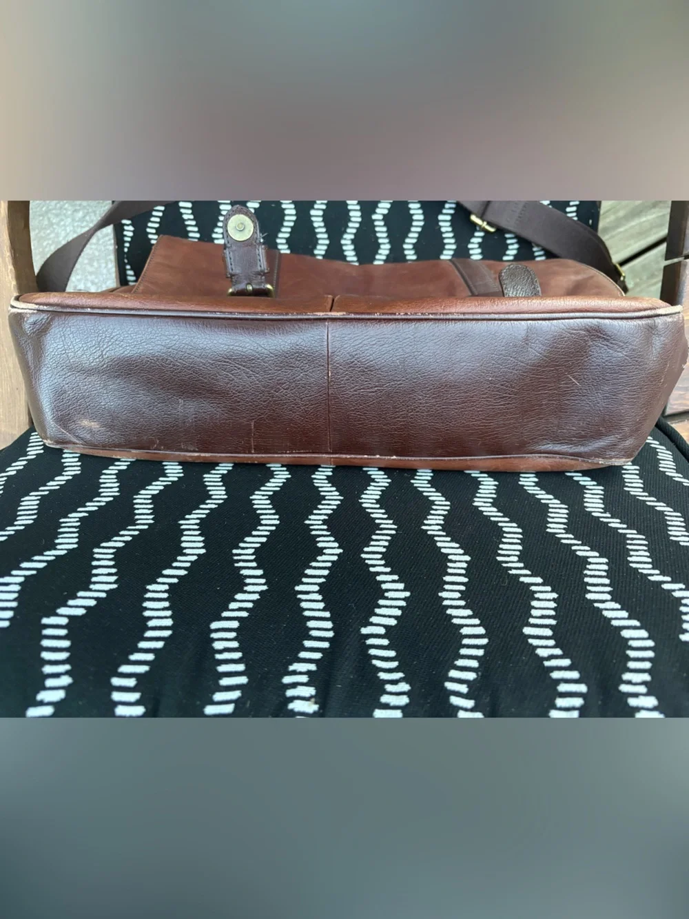 Fossil Brown Leather Messenger Laptop Bag Crossbody Shoulder Bag